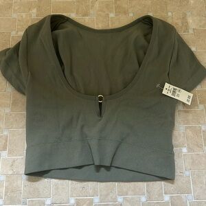 Aerie olive green crop top